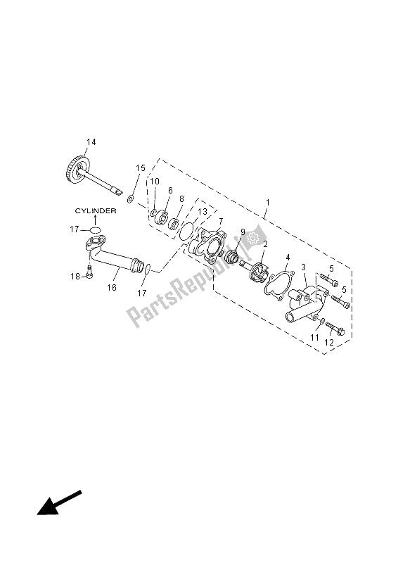 All parts for the Water Pump of the Yamaha YP 250 RA X MAX 2012