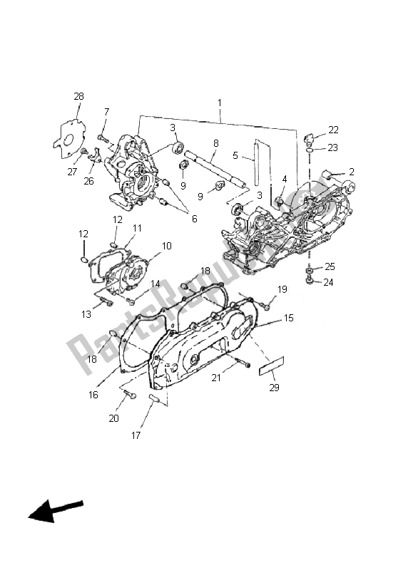 Todas las partes para Caja Del Cigüeñal de Yamaha YN 50R Neos 2010