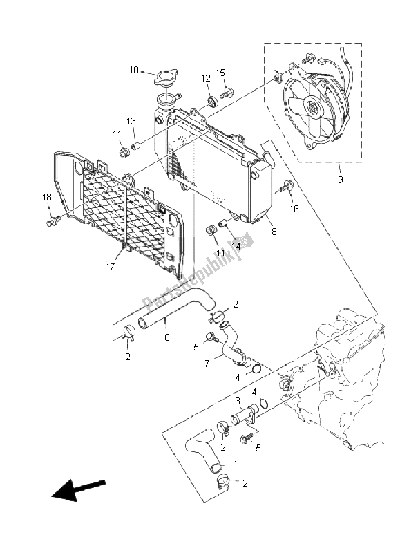 Alle onderdelen voor de Radiator Slang van de Yamaha YFZ 450 SE 2008