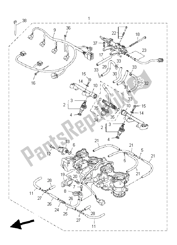 Toutes les pièces pour le Admission 2 du Yamaha FZ8 S Fazer 800 2011