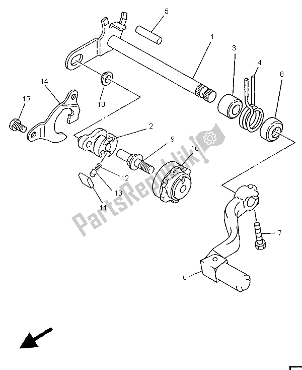 All parts for the Shifter of the Yamaha WR 250Z 1996