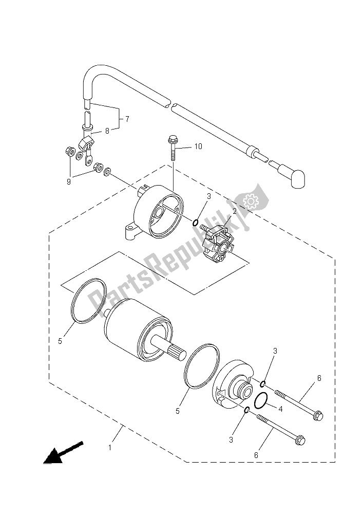 All parts for the Starting Motor of the Yamaha YFM 700 Fwad Grizzly EPS 2015