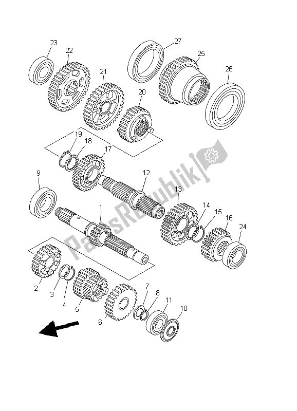 All parts for the Transmission of the Yamaha BT 1100 Bulldog 2002