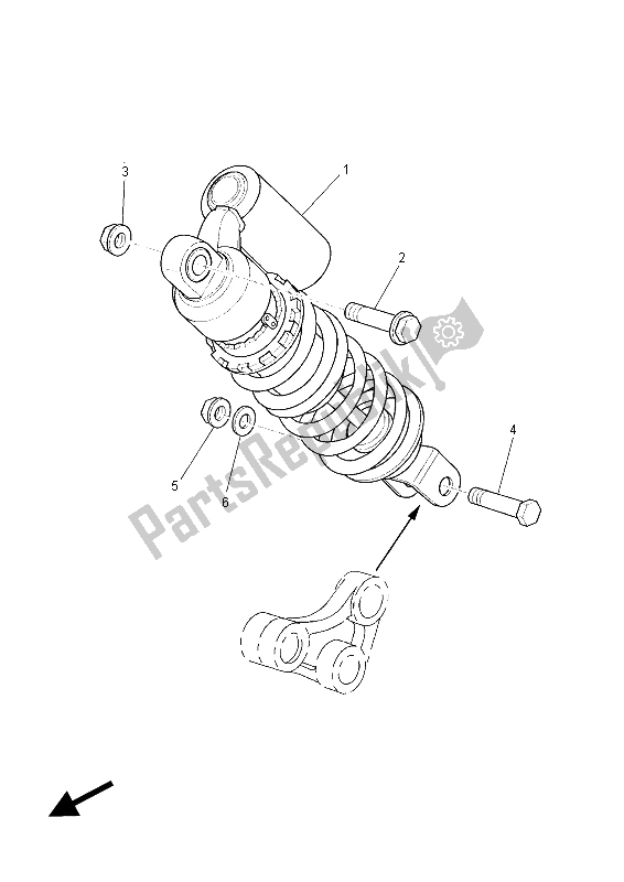 Todas as partes de Suspensão Traseira do Yamaha XT 660Z Tenere 2015