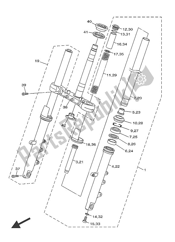 Todas las partes para Tenedor Frontal de Yamaha XJ6S 600 2016