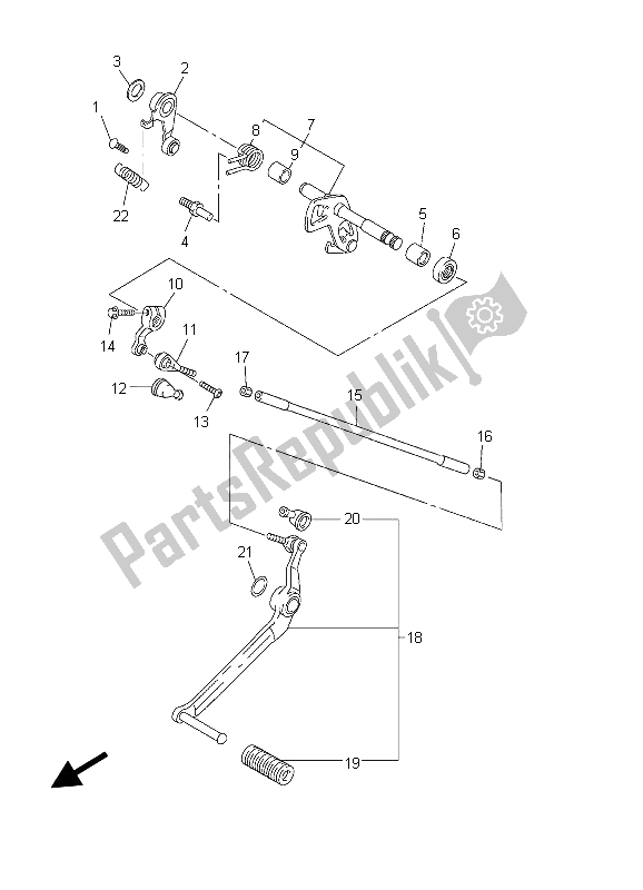 All parts for the Shift Shaft of the Yamaha FZS 1000 S Fazer 2003