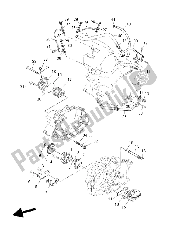 All parts for the Oil Pump of the Yamaha XT 660Z Tenere 2011