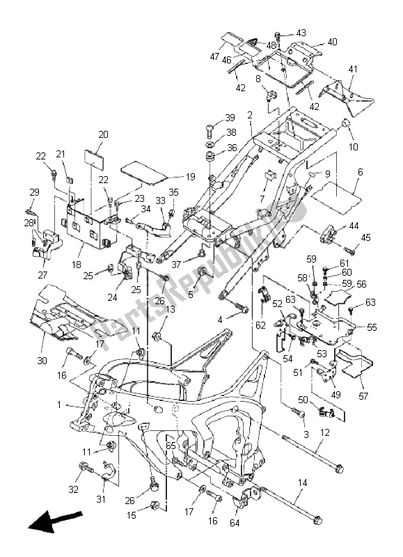 All parts for the Frame of the Yamaha FZ6 SHG Fazer 600 2007