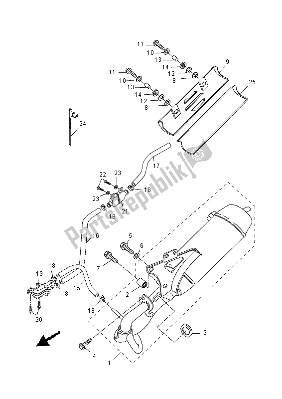 Tutte le parti per il Scarico del Yamaha CW 50 2013