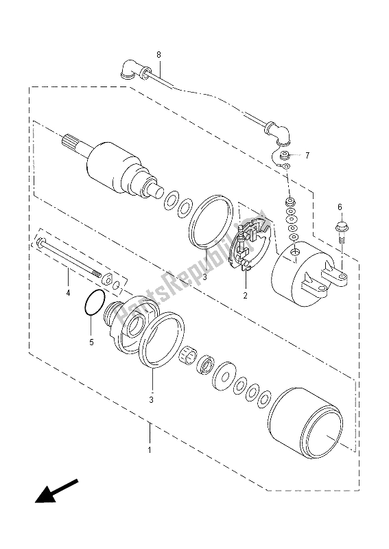 All parts for the Starting Motor of the Yamaha VP 250 X City 2012