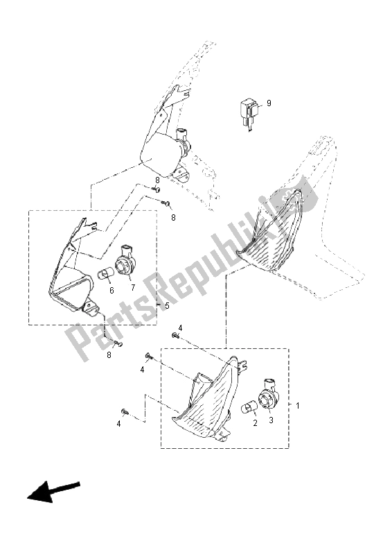 All parts for the Flasher Light of the Yamaha YP 125R X MAX 2011