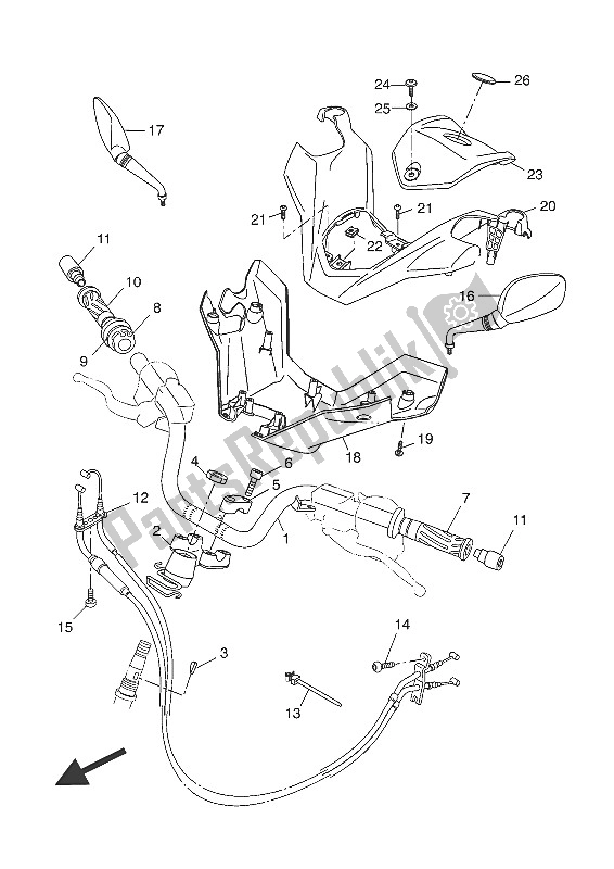 Tutte le parti per il Maniglia E Cavo Dello Sterzo del Yamaha YP 125 RA 2016