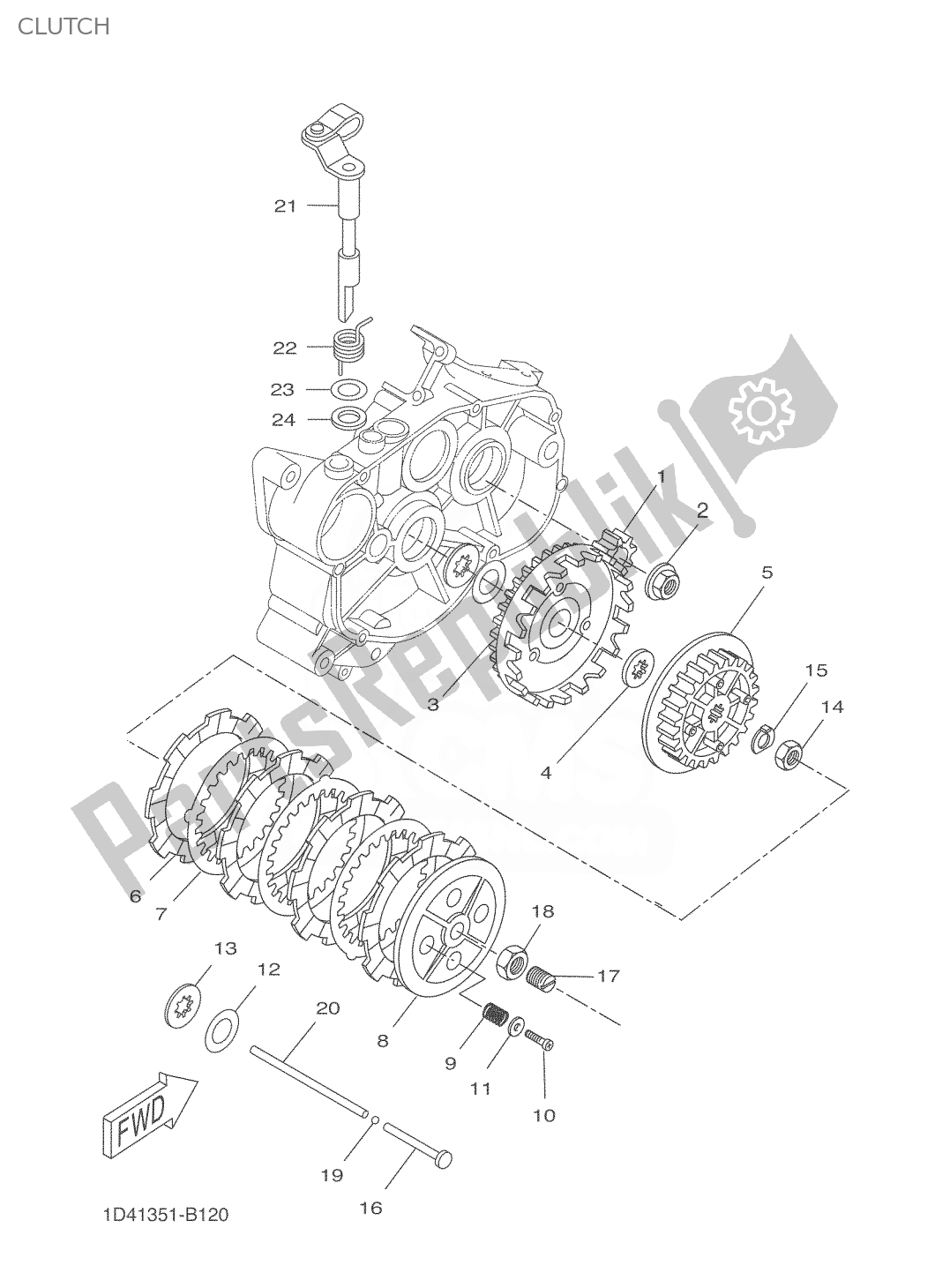 Todas as partes de Embreagem do Yamaha DT 50 2004