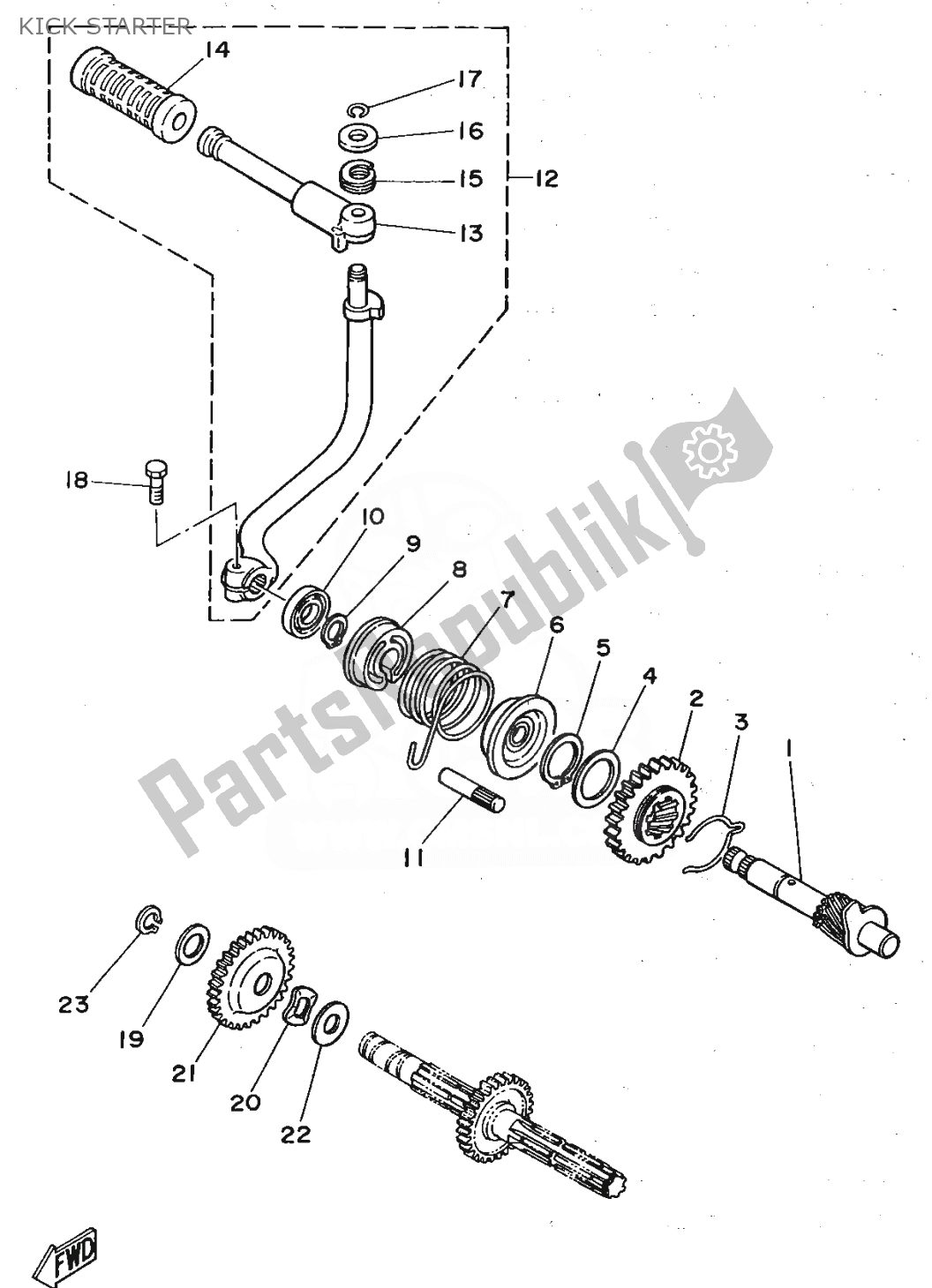 Toutes les pièces pour le Démarreur Au Pied du Yamaha FS1 1980