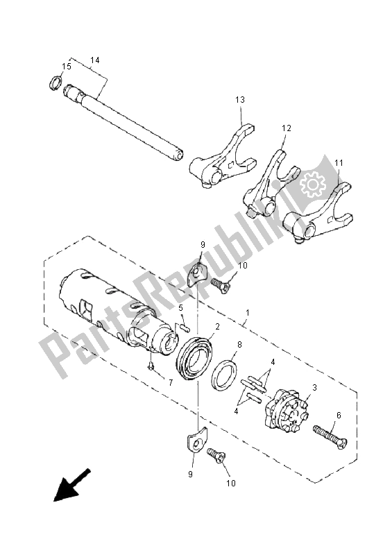 All parts for the Shift Cam & Fork of the Yamaha XJ 900S Diversion 2001