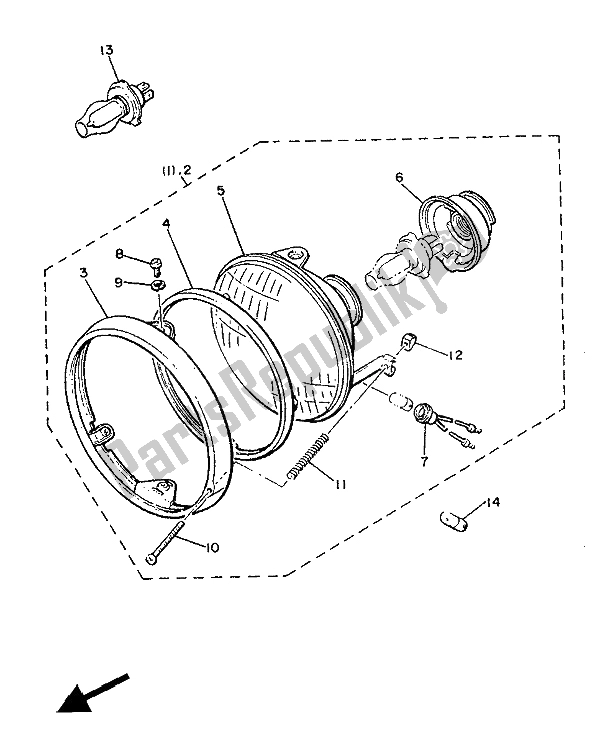 Toutes les pièces pour le Alterné (feu Arrière) (pour Nl) du Yamaha XJ 900 1986