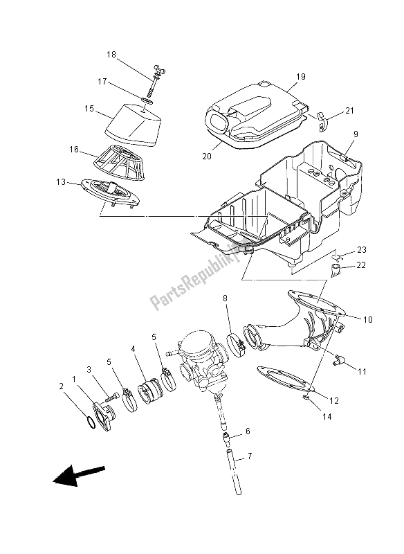 Toutes les pièces pour le Admission du Yamaha YFM 250R 2012