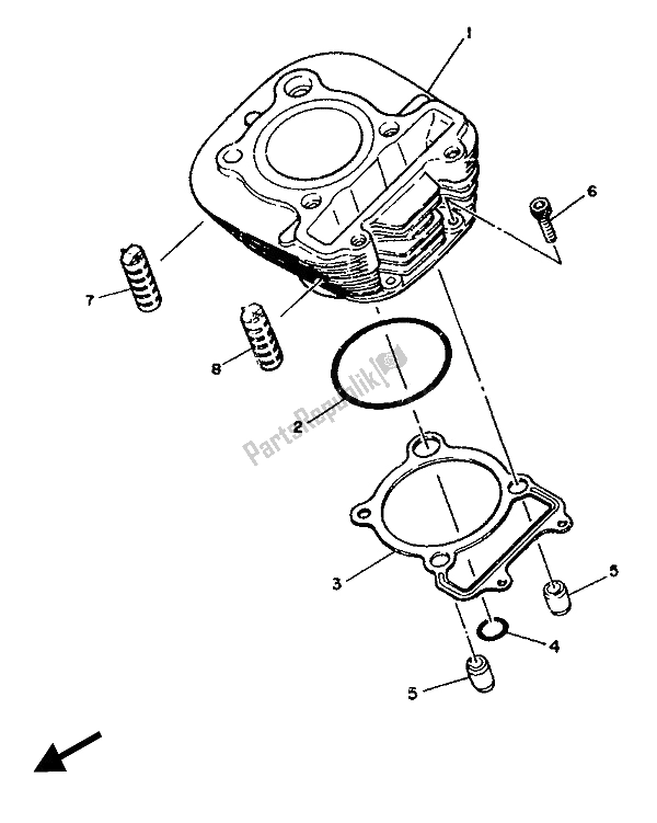 Todas as partes de Cilindro do Yamaha SR 125 1989