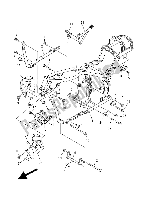 Toutes les pièces pour le Cadre du Yamaha XVS 1100 Dragstar 2000