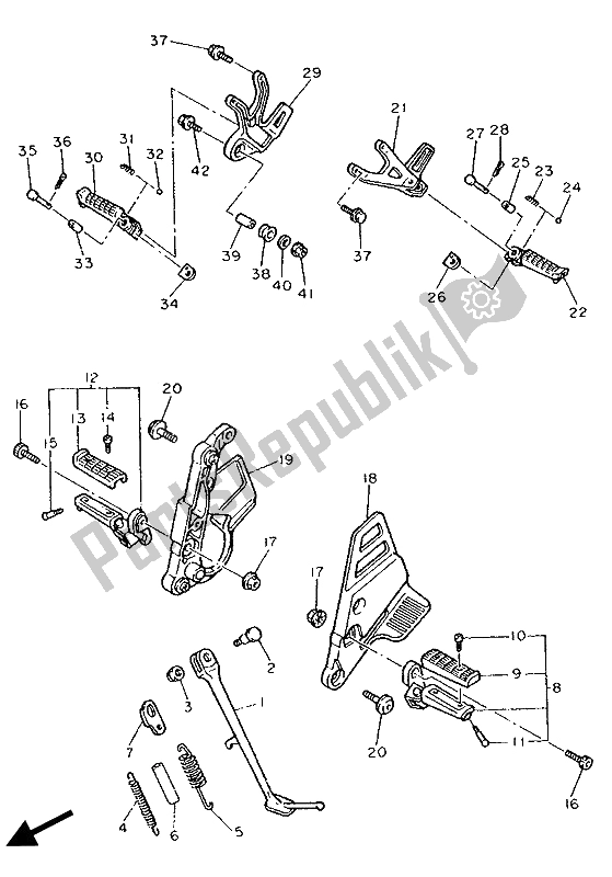 Todas las partes para Soporte Y Reposapiés de Yamaha FZ 750 Genesis 1990