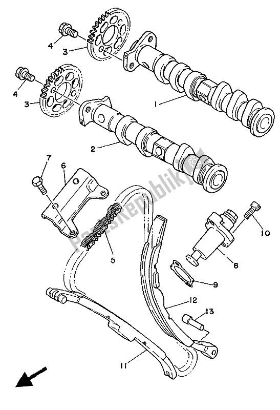 Todas las partes para árbol De Levas Y Pistón de Yamaha XTZ 750 Supertenere 1994