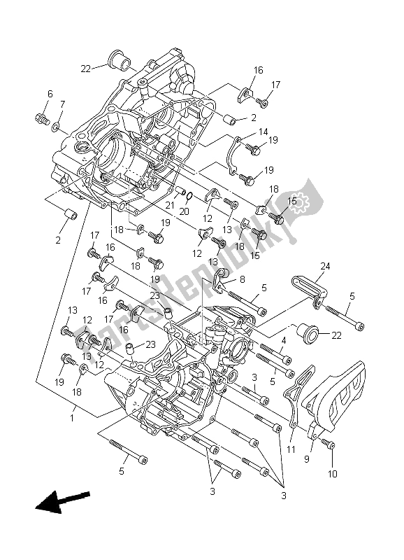 Todas as partes de Bloco Do Motor do Yamaha YZ 250F 2009