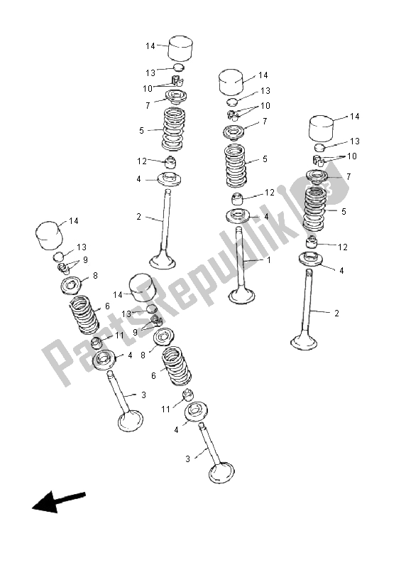 All parts for the Valve of the Yamaha YFZ 450 SE 2008