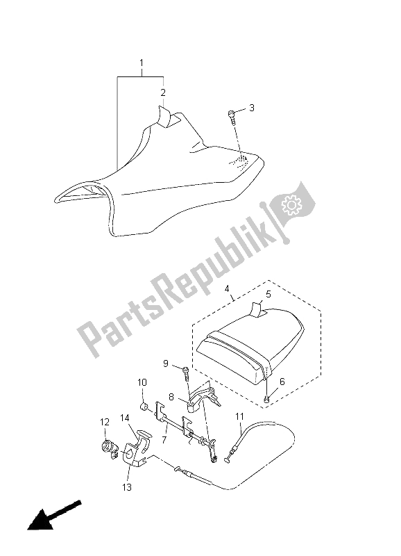 Wszystkie części do Siedzenie Yamaha YZF R1 1000 2005