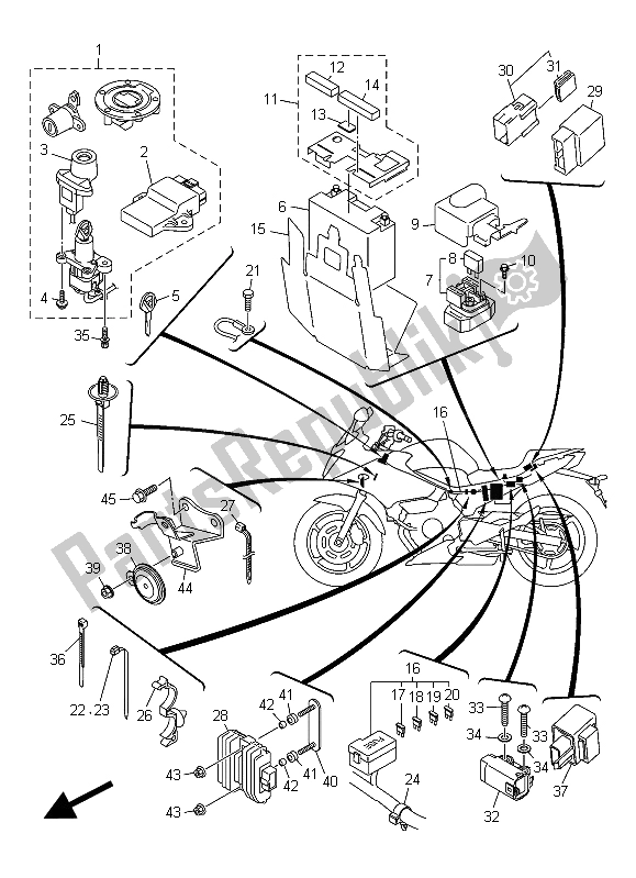 Todas las partes para Eléctrico 2 de Yamaha XJ6 SA 600 2015