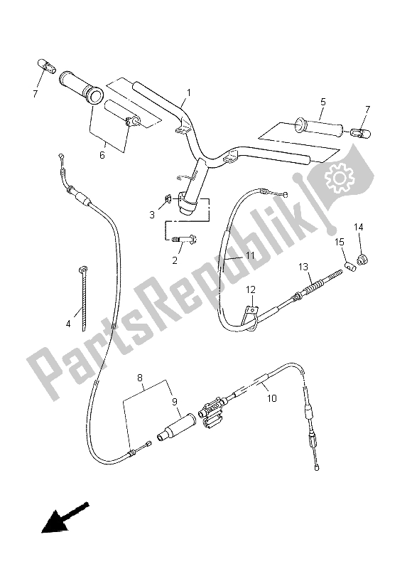 All parts for the Steering Handle & Cable of the Yamaha CS 50 2015