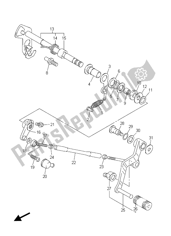 Todas las partes para Eje De Cambio de Yamaha FJR 1300 AE 2015