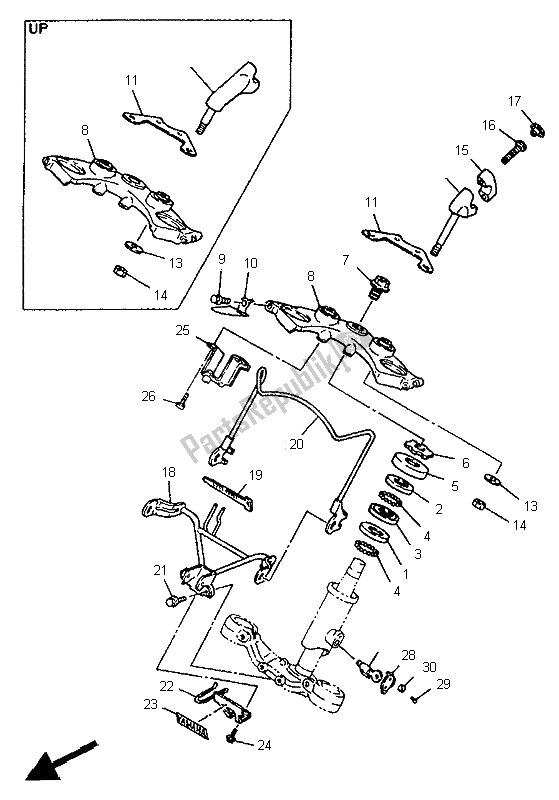 All parts for the Steering of the Yamaha XV 535 S Virago 1996