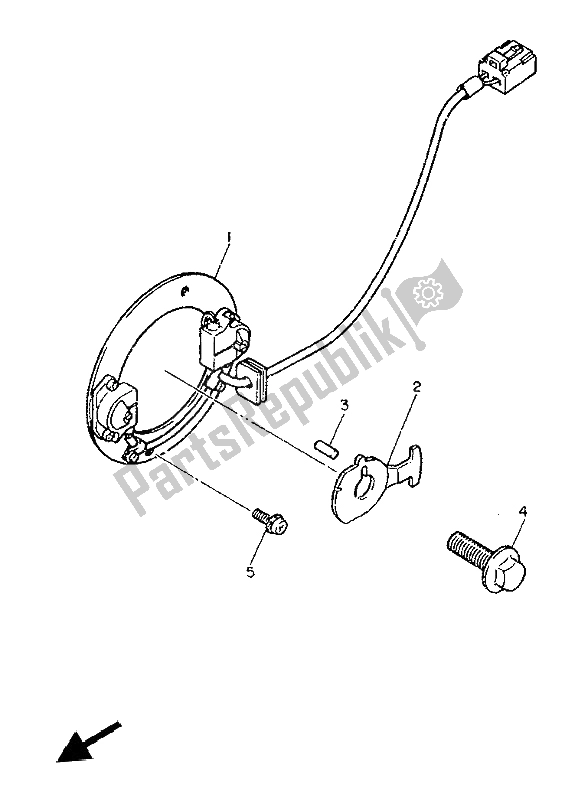 All parts for the Pick Up Coil & Governor of the Yamaha FJ 1200 1986