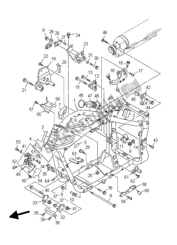 All parts for the Frame of the Yamaha XV 1900A Midnight Star 2006