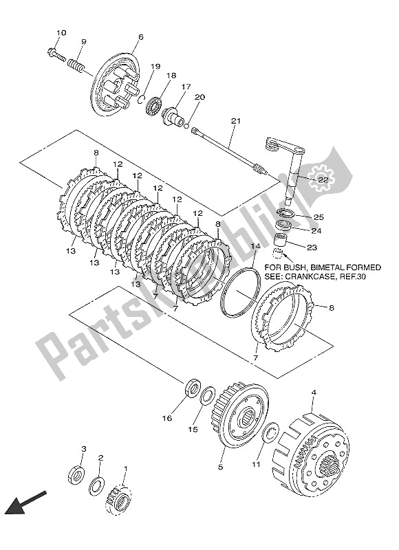 Toutes les pièces pour le Embrayage du Yamaha YZ 450 FX 2016