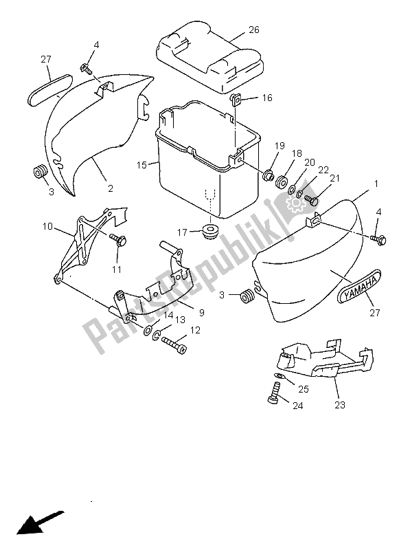 Todas las partes para Cubierta Lateral de Yamaha XV 535 Virago 1999