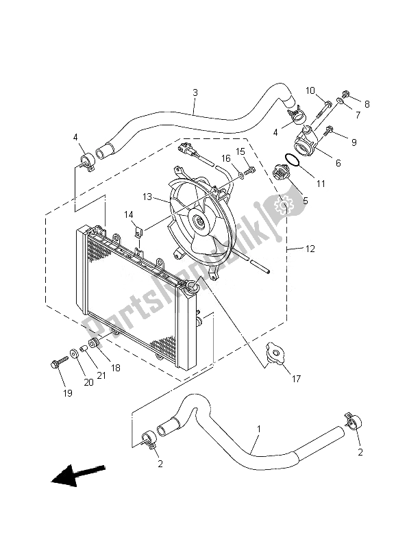 Tutte le parti per il Tubo Del Radiatore del Yamaha YFM 700F Grizzly FI EPS 4X4 2010