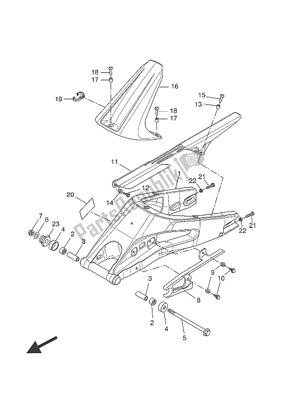 Tutte le parti per il Braccio Posteriore (dpbm13) del Yamaha YZF R 125A 2016