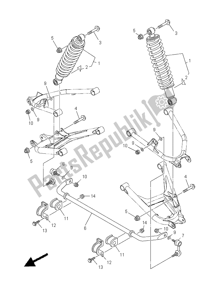 Wszystkie części do Tylne Zawieszenie Yamaha YXM 700 ES Viking 2015