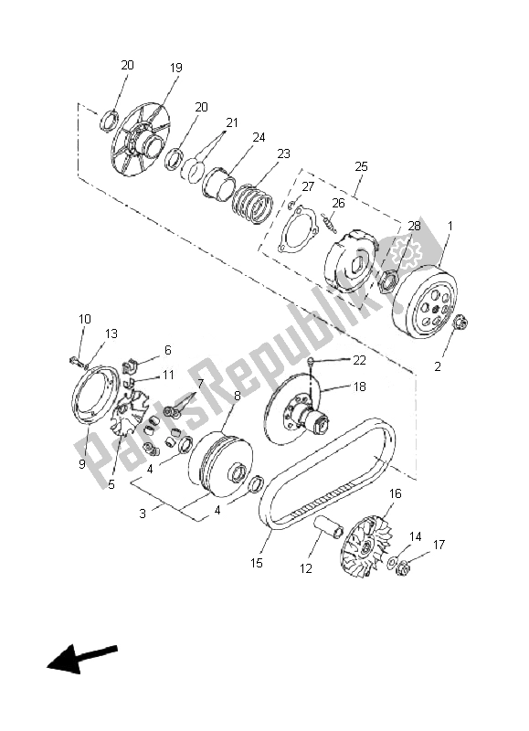 Todas las partes para Embrague de Yamaha YP 250R X MAX 2010