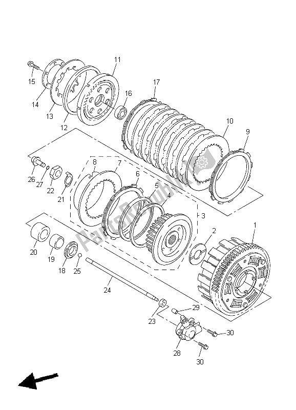 Toutes les pièces pour le Embrayage du Yamaha FJR 1300 2002