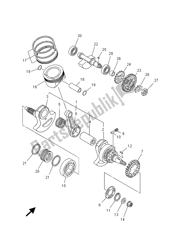 All parts for the Crankshaft & Piston of the Yamaha YXR 700 Fspd Rhino 2013