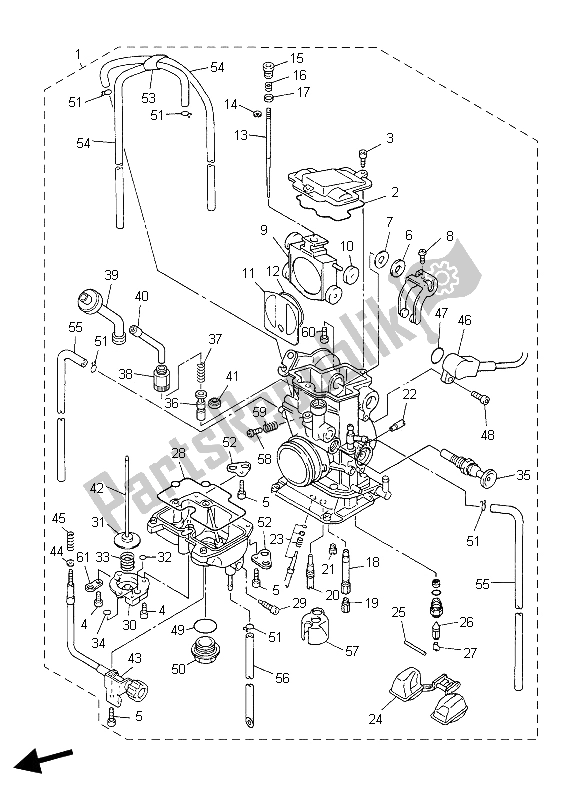 Tutte le parti per il Carburatore del Yamaha YZ 450F 2004