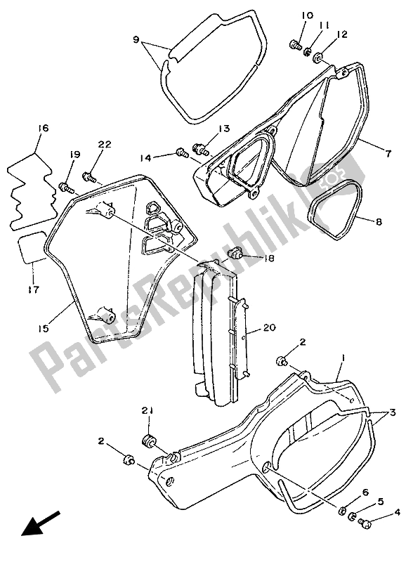 Toutes les pièces pour le Couvercle Latéral Et Réservoir D'huile du Yamaha YZ 80 1989