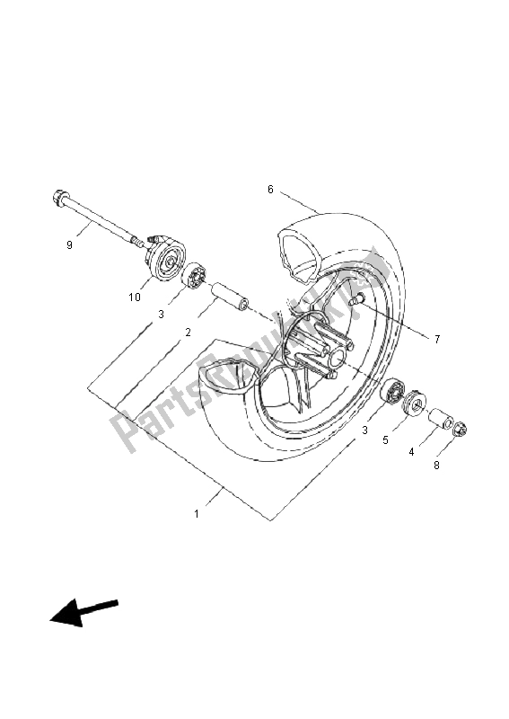 Toutes les pièces pour le Roue Avant du Yamaha YQ 50 Aerox 2011