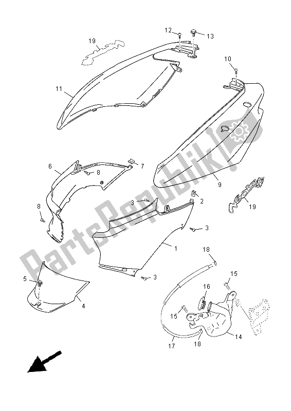 Wszystkie części do Boczna Ok? Adka Yamaha YN 50F 2014