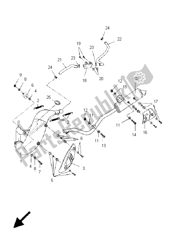 Alle onderdelen voor de Uitlaat van de Yamaha DT 50R SM 2011