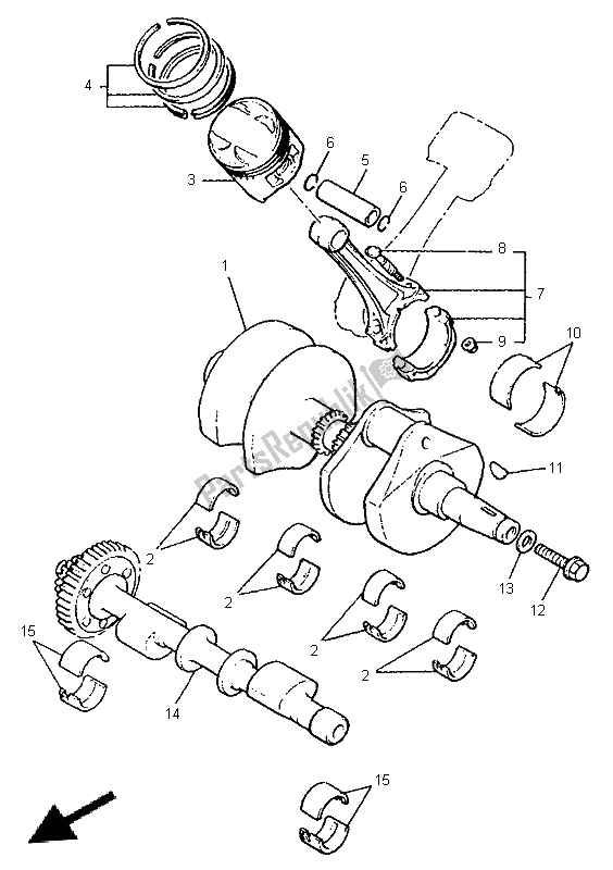 Tutte le parti per il Albero Motore E Pistone del Yamaha V MAX 12 1200 1996