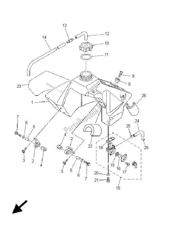 Wszystkie części do Zbiornik Paliwa Yamaha YZ 80 SW LW 2001