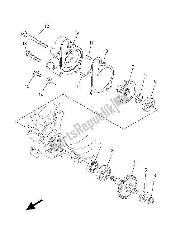 Todas las partes para Bomba De Agua de Yamaha YZ 125 2003